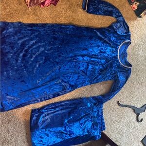 Vibrant Blue Velvet Dress sz 40